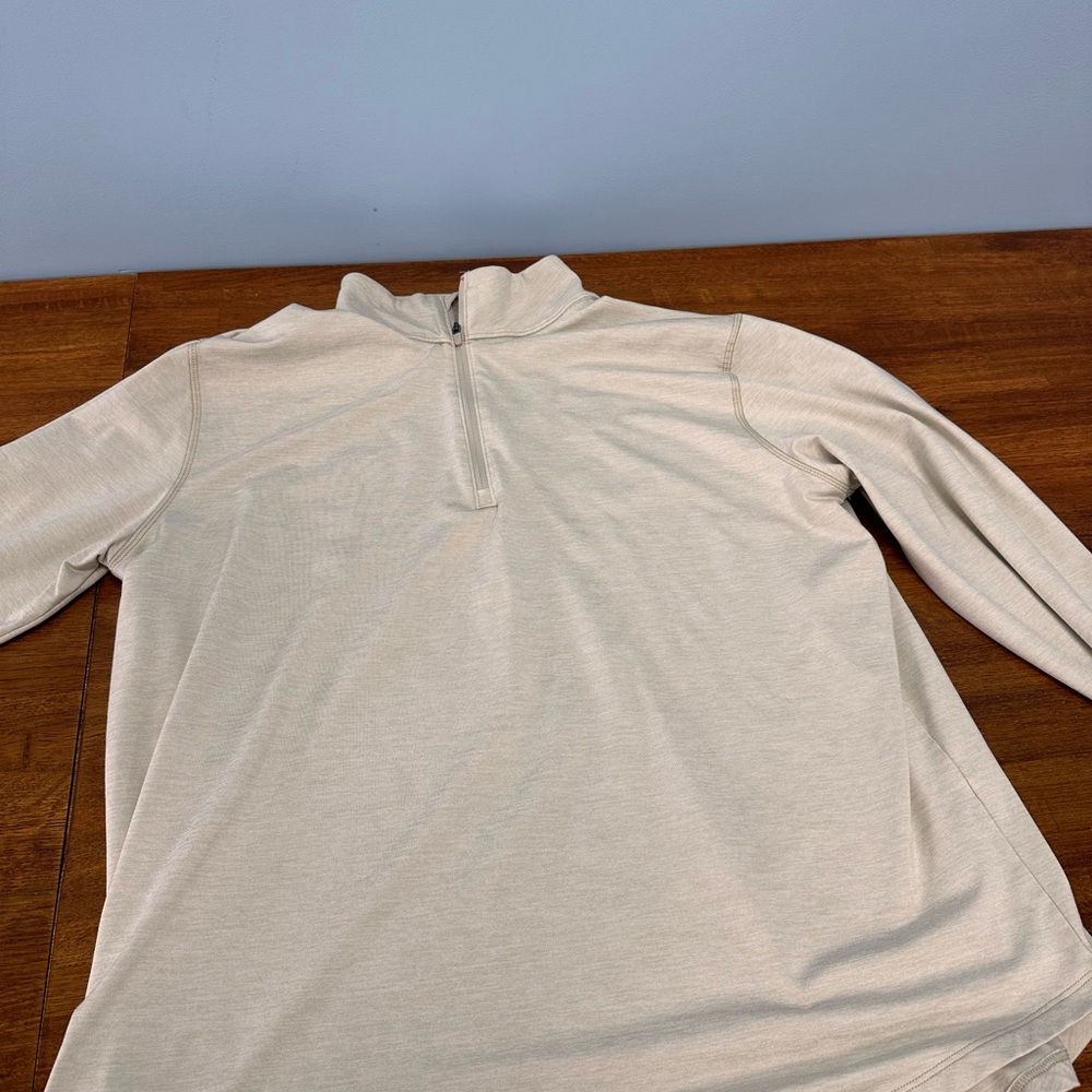 Men’s All- In- Motion Beige Quarter-Zip Pullover